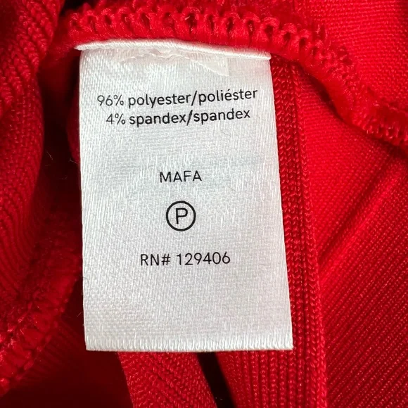 VENUS dramatic‎ Red Ruffle Bandage Bodycon Dress One Shoulder Sleeveless - Picture 12 of 13